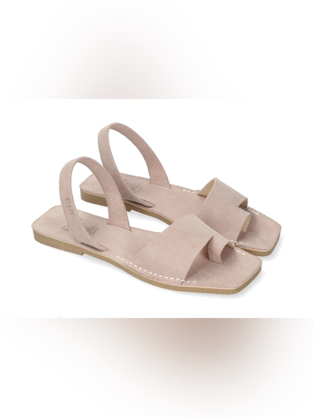 Ria Menorca Women's Sandals Suede Slingback Spain Blush Pink Sz. 38 US 8